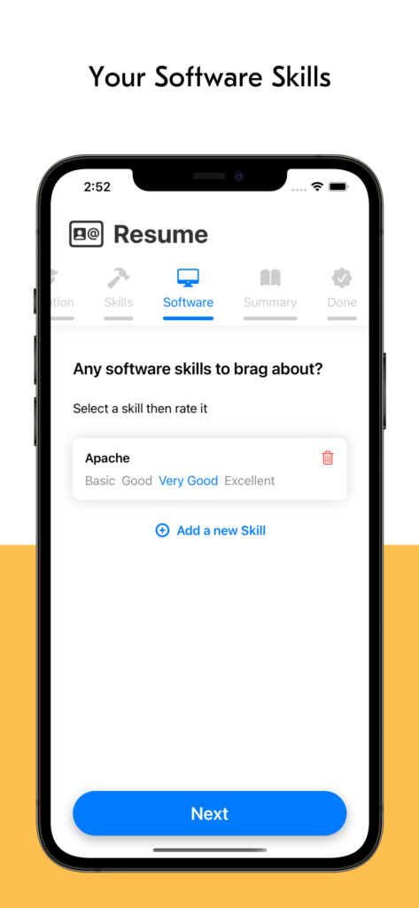 Resume Builder Template iOS app in swift